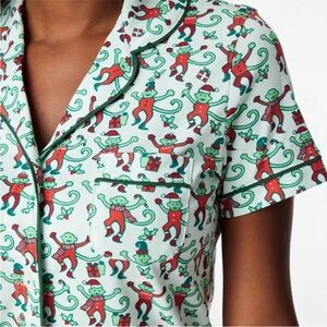 Roberta Roller Rabbit Green and Red Monkey Pajama Top